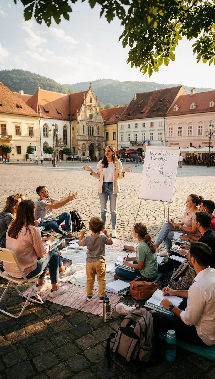 Persoană care utilizează un calculator pentru a-și gestiona bugetul lunar.